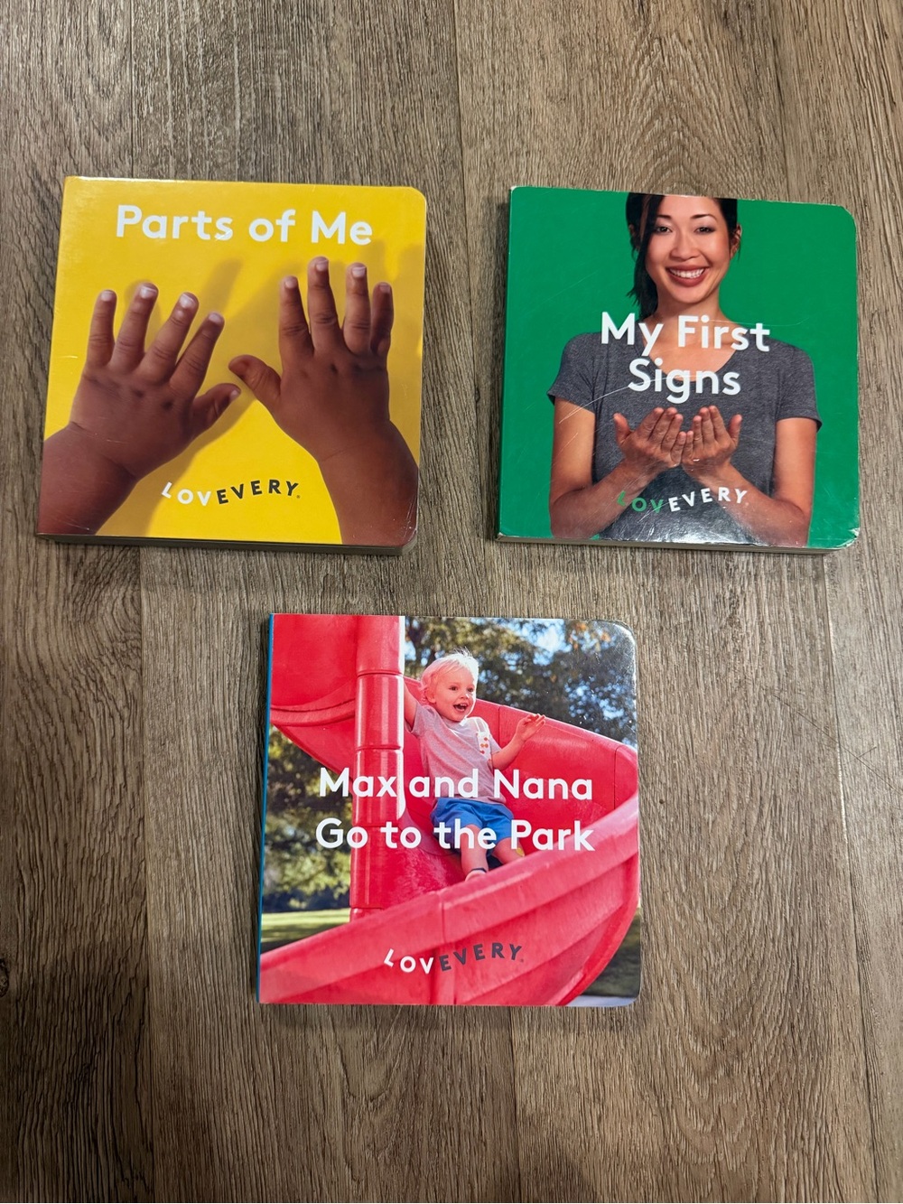 Lovevery Board Book Bundle of 3 Baby Toddler Parts of Me First Signs